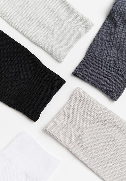 H&M - 5-Pack socks - beige,grey,black,white