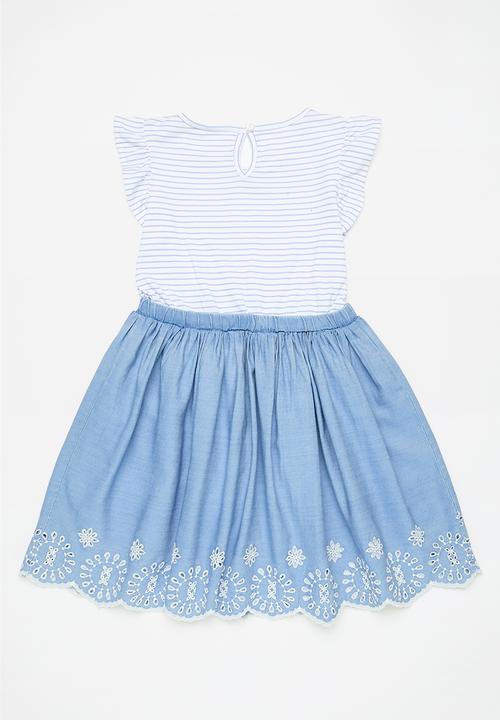 MINOTI - Mixed fabric dress - blue