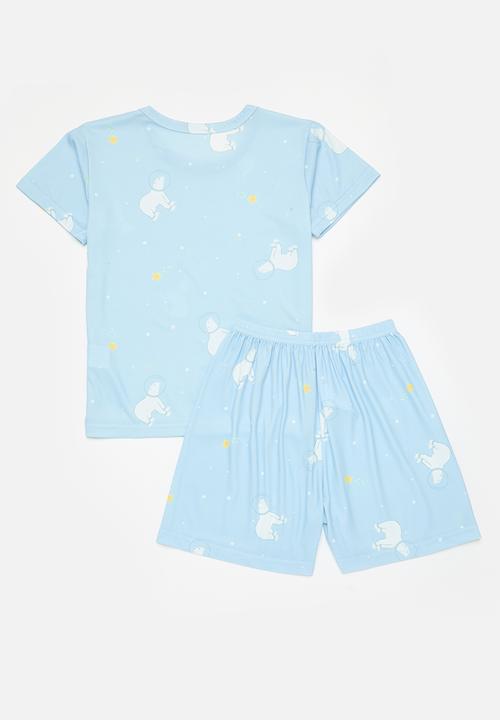 Pop Candy - Printed pj set - light blue & white