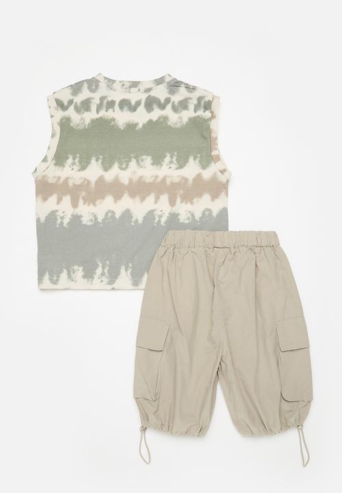 Pop Candy - Top & utility pants set - multi