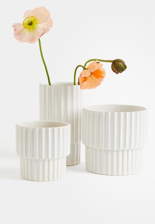 H&M - Stoneware plant pot - white