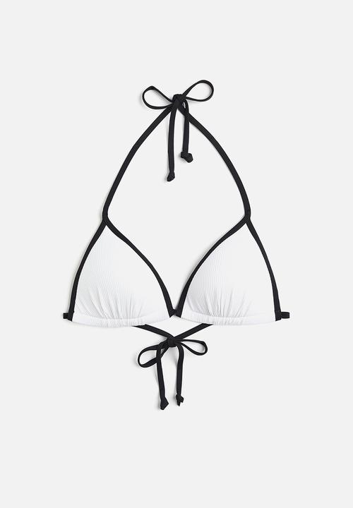 H&M - Push-up triangle bikini top - white & black