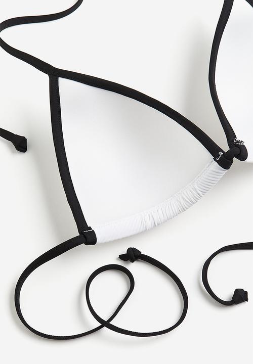 H&M - Push-up triangle bikini top - white & black