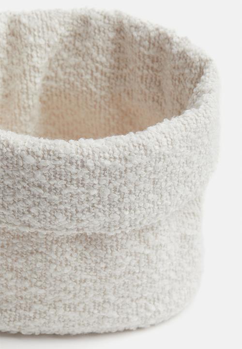 H&M - Small bouclé storage basket - white