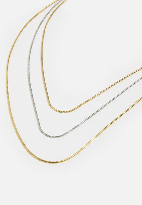 Tessa Design - Josephine delicate snake chain necklace - gold/silver