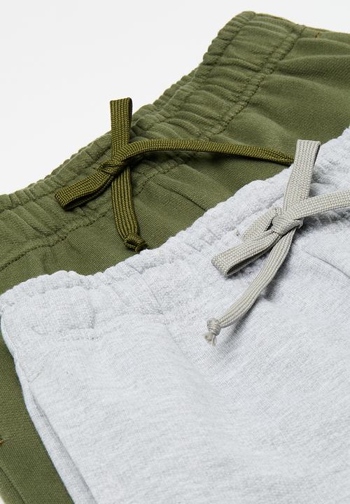 Pop Candy - 2 Pack shorts - light grey & green