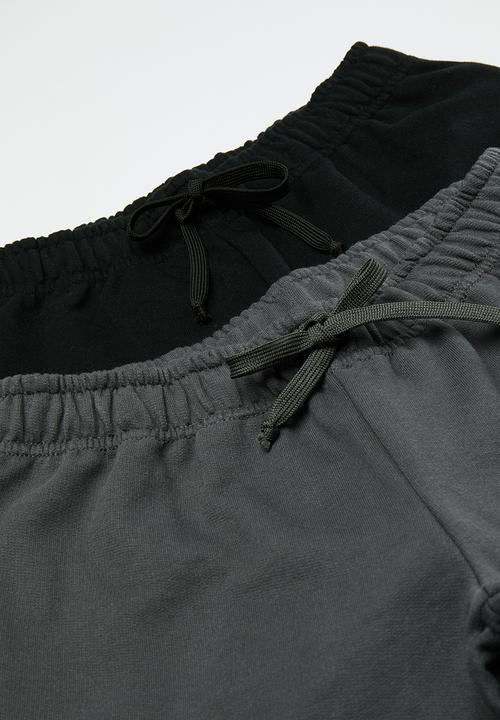 Pop Candy - 2 Pack shorts - charcoal grey & black