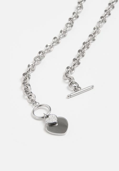 Tessa Design - Luna chunky chain and heart pendant - silver