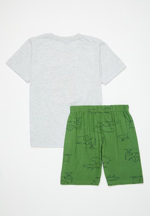 Pop Candy - Printed pj set - green & grey