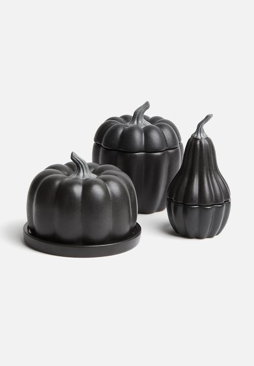 H&M - Stoneware butter dish - black