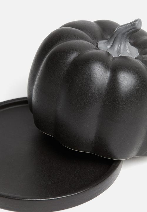 H&M - Stoneware butter dish - black