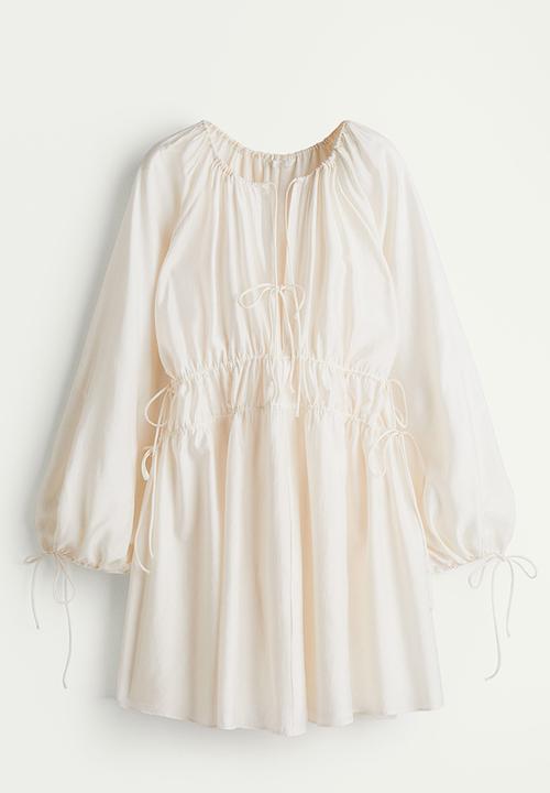 H&M - Oversized tie-detail dress - cream
