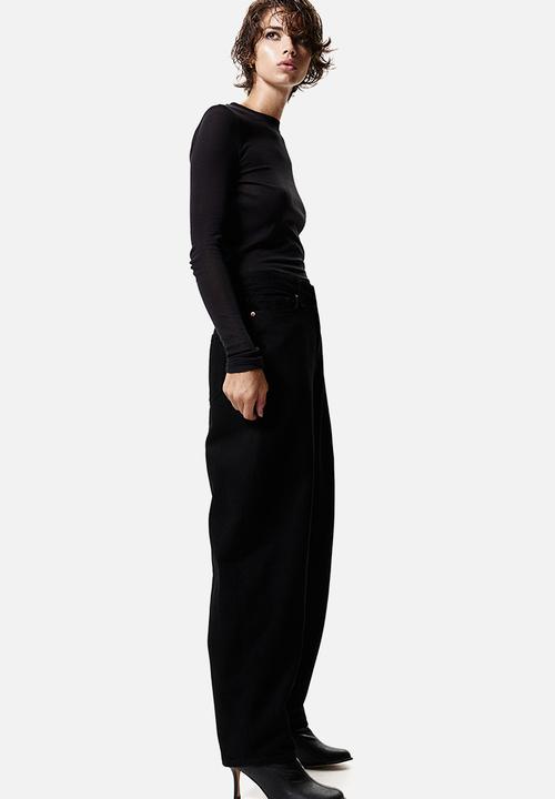 H&M - Barrel high jeans - black