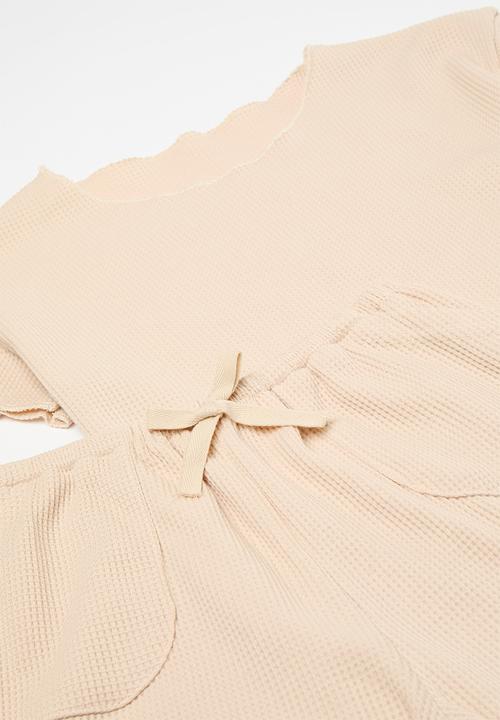 Pop Candy - Knitted top and short set-beige