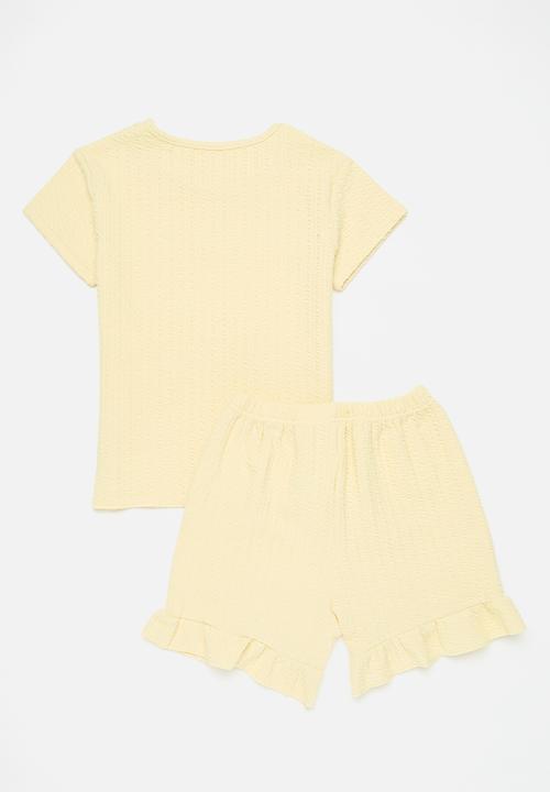 Pop Candy - Top and frilled short set - yellow