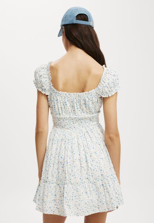 Cotton On - Eddie Corset Mini Dress - Lael Ditsy Stone Blue