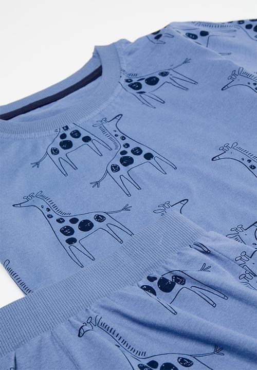 Pop Candy - Printed top and short set-light blue