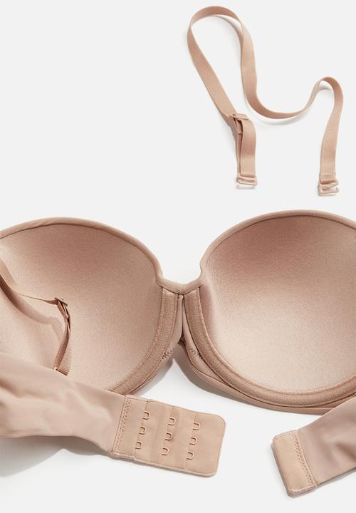 H&M - Padded microfibre balconette bra - beige