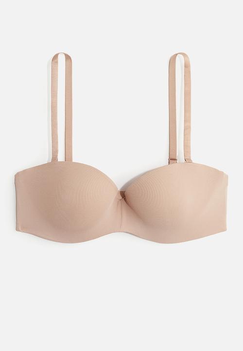 H&M - Padded microfibre balconette bra - beige