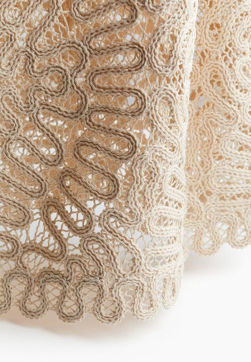 H&M - Crochet-look dress - light beige