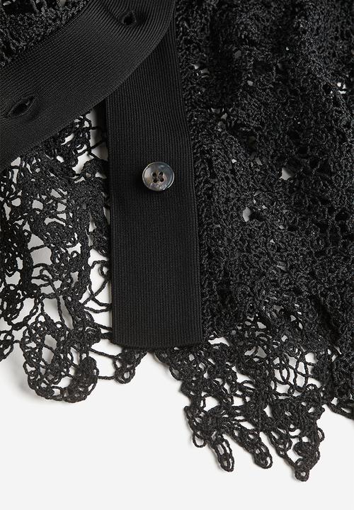 H&M - Crochet-look cardigan - black
