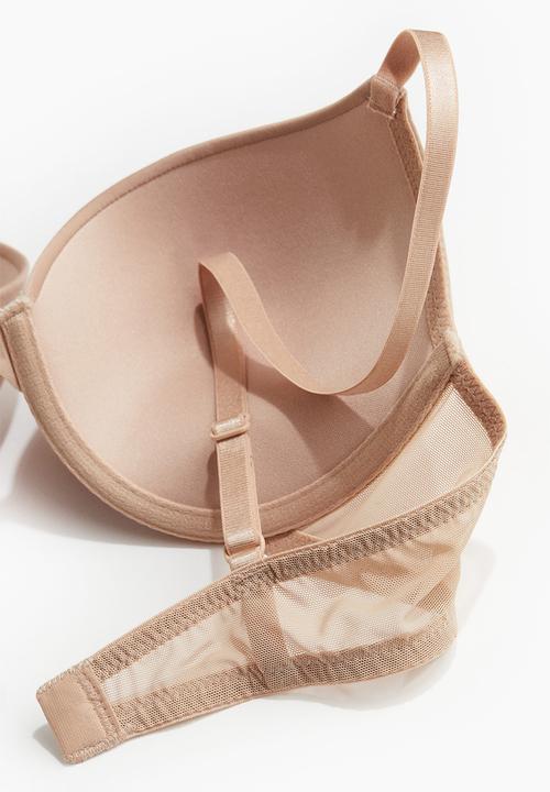 H&M - 2 pack microfibre push-up bras - white & beige