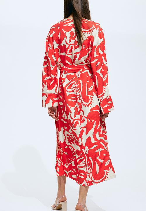 H&M - Utility dress - bright red & floral 