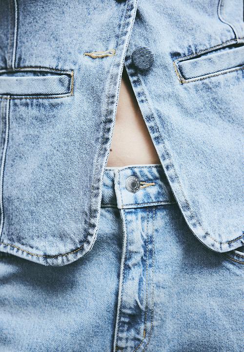 H&M - Tapered high jeans - light denim blue