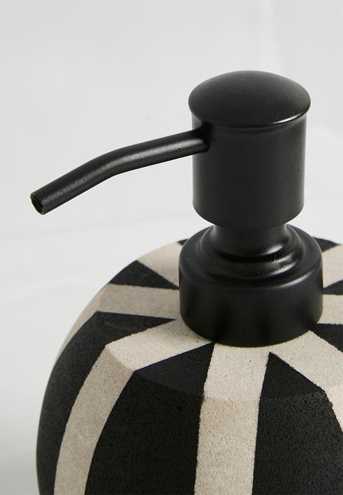 Sixth Floor - Sandstone Soap Dispenser - Black & White