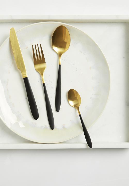 Excellent Houseware - Glam cutlery set - black & gold