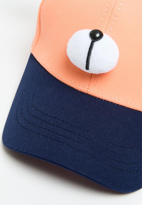 Pop Candy - Colour block novelty cap - orange & dark blue
