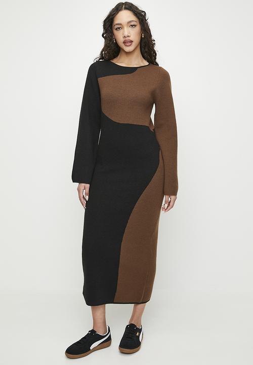 Superbalist - Jacquard knit column maxi with slit - abstract 