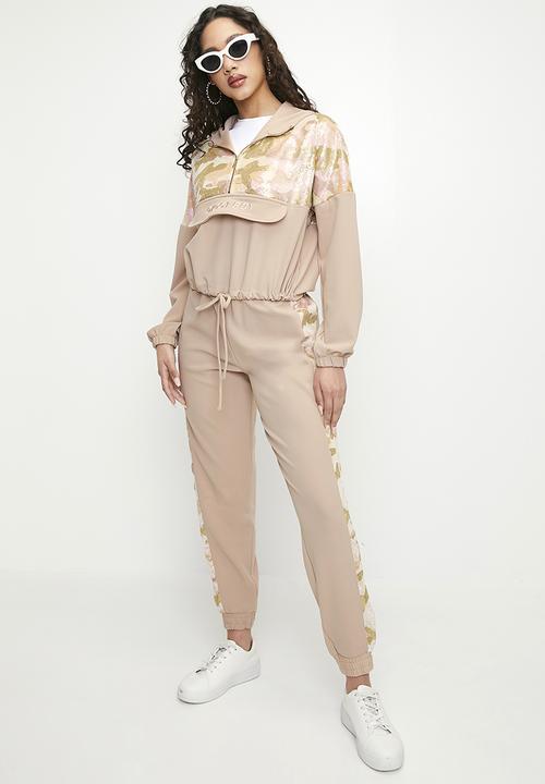 SISSY BOY - Made The Cut: Quaterzip Tracksuit Top With Hood - Sand