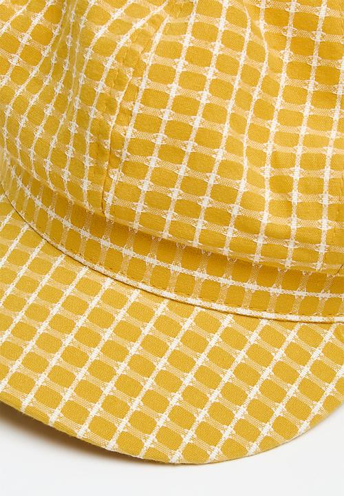 Superbalist - Checkered baker boy hat - yellow