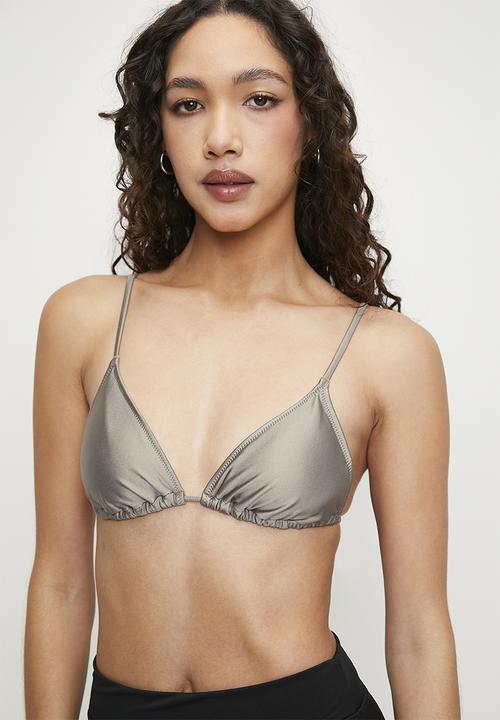 H&M - Padded triangle bikini top - greige