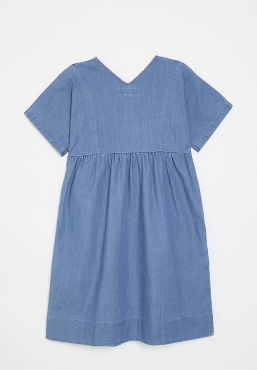 POLO - Girls rae relaxed dress - light wash