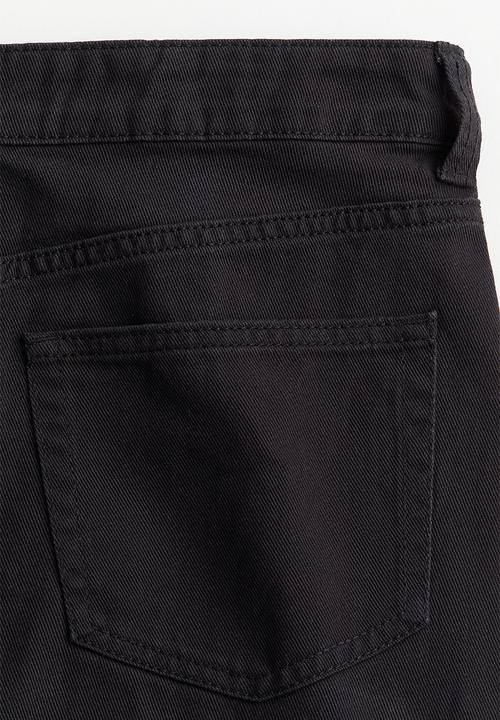 H&M - Slit-hem twill skirt - black