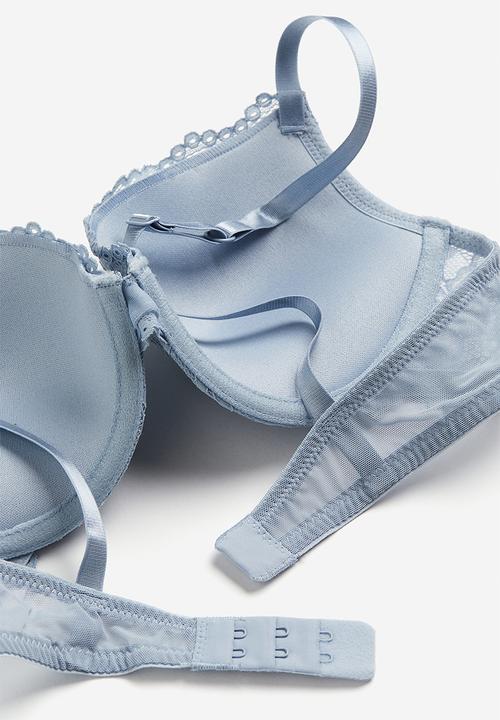 H&M - Lace push-up bra - light dusty blue