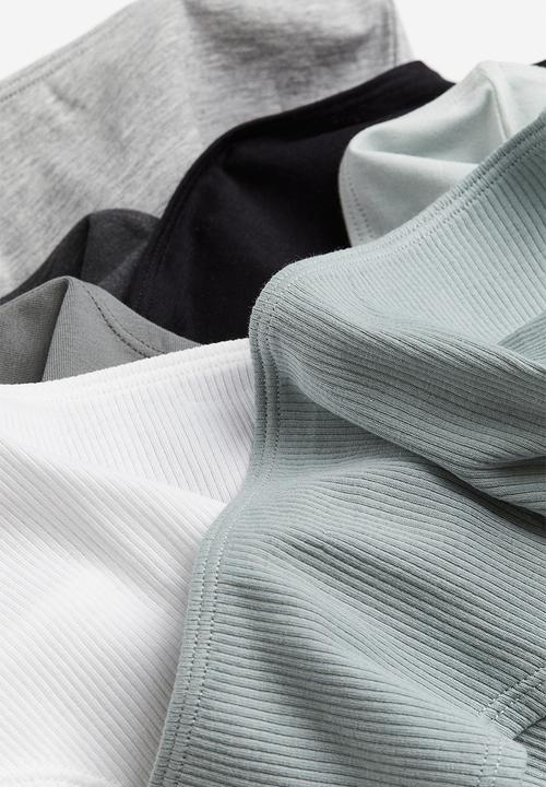 H&M - 7-Pack hipster briefs - light dusty turquoise & white