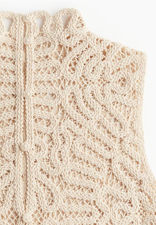 H&M - Crochet-look top - cream