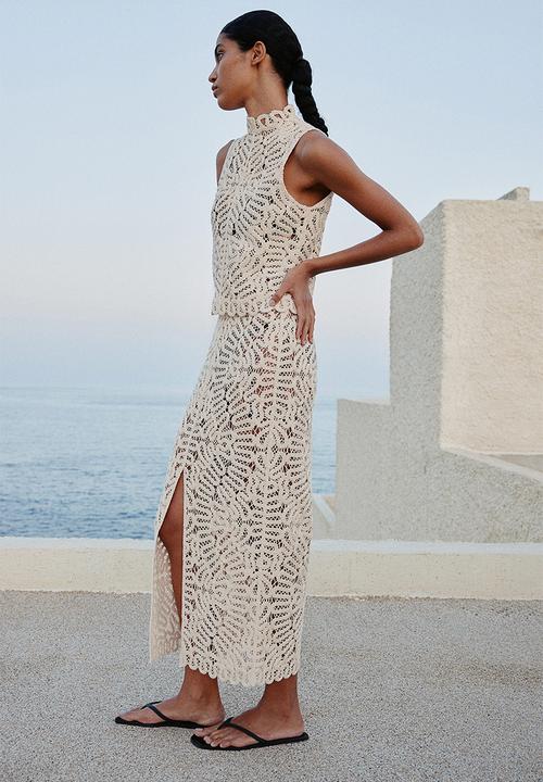 H&M - Crochet-look top - cream