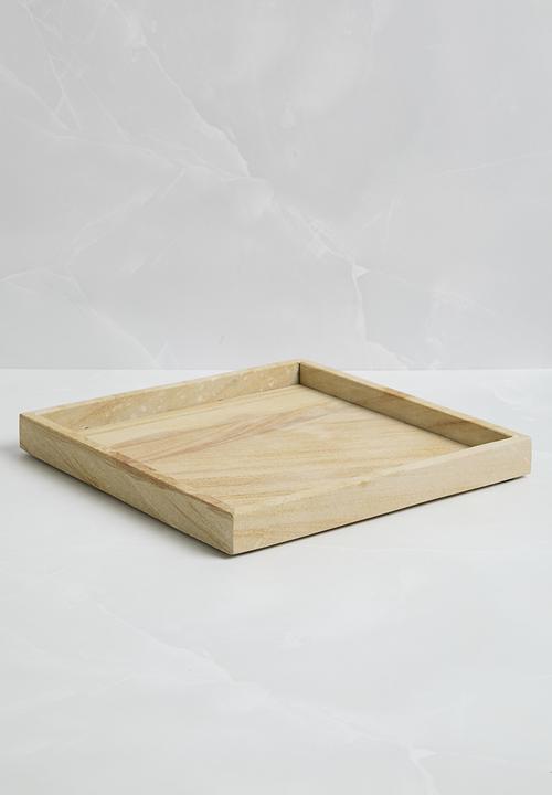 Sixth Floor - Square sandstone drinks tray - neutral 