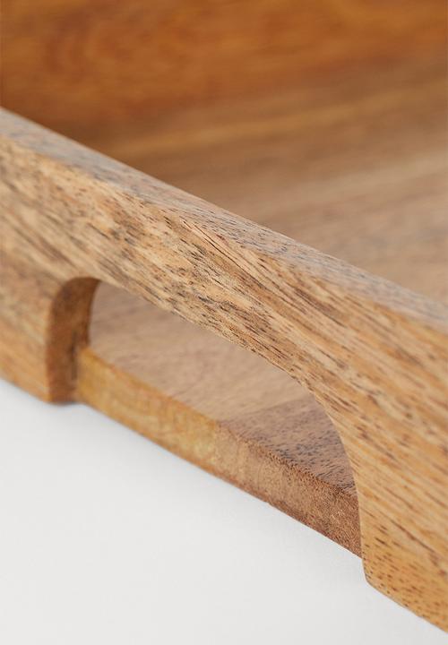 H&M - Wooden breakfast tray - light brown & mango wood