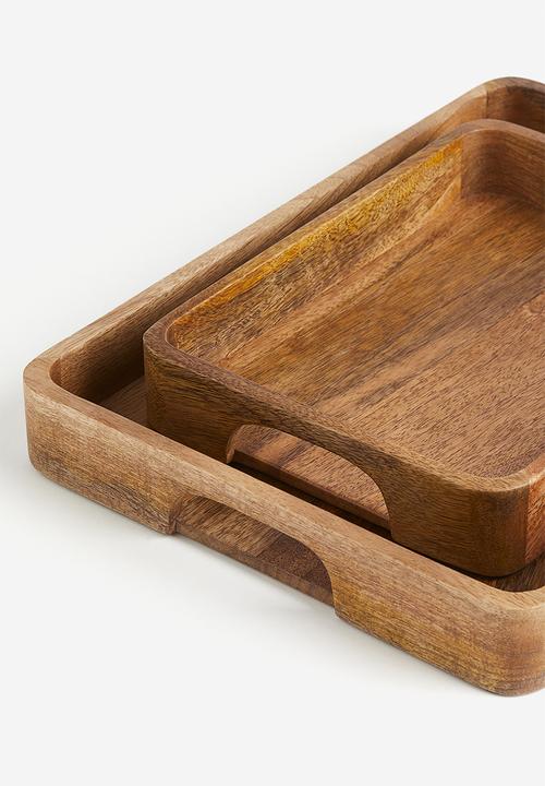 H&M - Wooden breakfast tray - light brown & mango wood