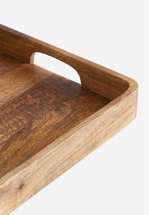 H&M - Wooden breakfast tray - light brown & mango wood