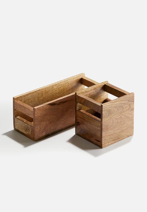 H&M - Wooden storage box - brown