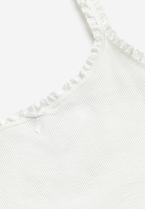 H&M - Lace-trimmed strappy top - white