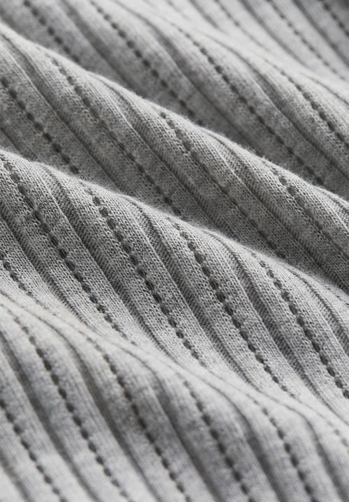 H&M - Pointelle top - light grey marl