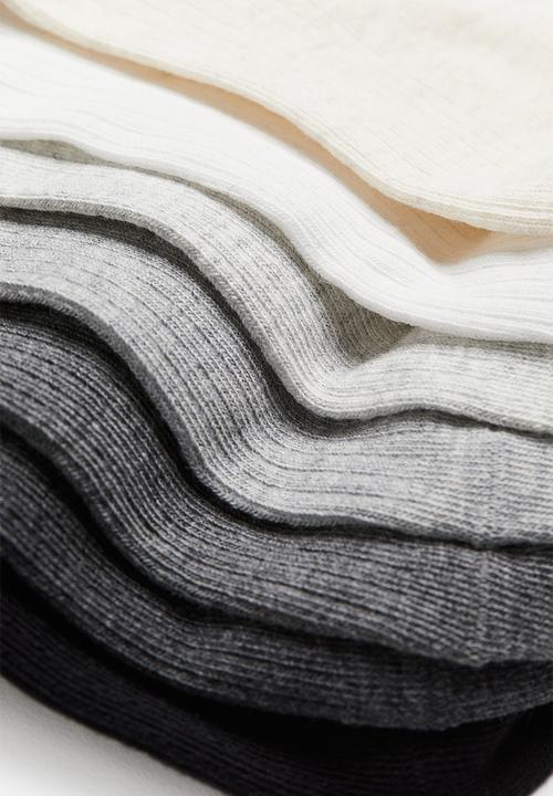 H&M - 7-pack trainer socks - white,grey,black