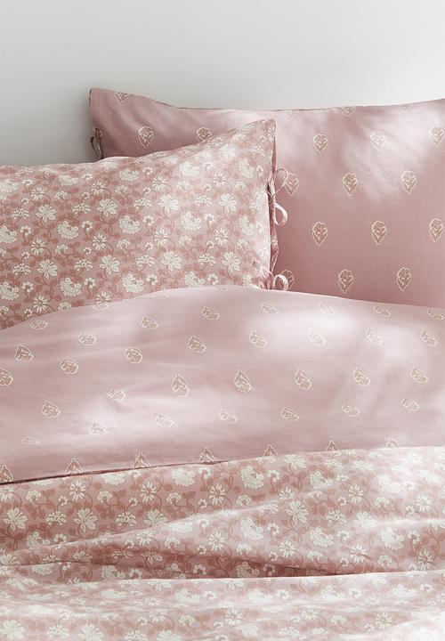 H&M - Cotton king/double duvet cover set - pink